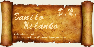 Danilo Milanko vizit kartica